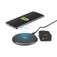 Ilustracja produktu Hama Ładowarka Indukcyjna "Qi-fC10" Wireless Charger, Czarna 10W+ Ładowarka QC 3