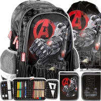 Ilustracja produktu Paso Zestaw Szkolny 3el. Avengers Czarny Plecak AV22TT-081 + Piórnik AV22TT-001 + Worek AV22TT-712