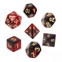 Ilustracja produktu Komplet kości REBEL RPG - Dwukolorowe - Karminowo-czarne
