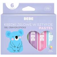 Ilustracja produktu Interdruk Kredki Żelowe w Sztyfcie Pastelowe BEBE Kids 6x10g 316639