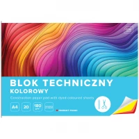 Ilustracja produktu Interdruk Blok Techniczny Kolorowy A4 20 kartek 180g 215949