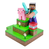 Ilustracja produktu Lampa - Diorama Minecraft Steve Wysokość: 30 cm