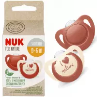 Ilustracja produktu Nuk Smoczek Uspokajający For Nature Silikonowy 0-6m Czerwony 2szt 529120