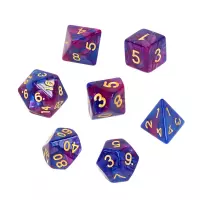 Ilustracja produktu Komplet kości REBEL RPG - Dwukolorowe - Ciemnoniebiesko-purpurowe