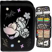 Ilustracja produktu Paso Piórnik Dwuklapkowy z Wyposażeniem Disney Myszka Minnie Czarny DM25RR-P001