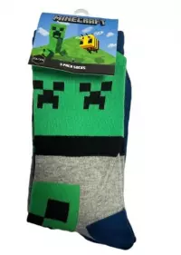 Ilustracja produktu Skarpetki Dziecięce Minecraft Creeper Dwupak - Rozmiar: 23-24