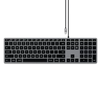 Ilustracja Satechi Slim W3 Wired - klawiatura z układem numerycznym USB-C (space gray)
