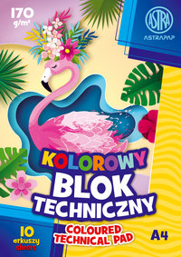 Ilustracja Astrapap Blok Techniczny Kolorowy A4 10 Arkuszy 170g 106021007