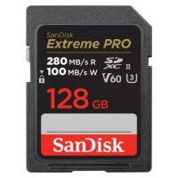 Ilustracja SanDisk Extreme PRO 128GB V60 UHS-II SD, 280/100MB/s,V60,C10,UHS-II
