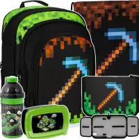 Ilustracja produktu Starpak Zestaw Szkolny Pixel Game Kilof 5el. Plecak 485734 + Piórnik 485867 + Worek 485859