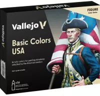 Ilustracja produktu Vallejo: 70.140 - Model Color - Figure - Basic Colors USA (16 x 18 ml)