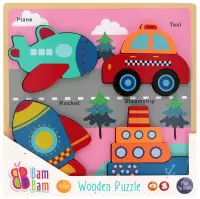 Ilustracja Bam Bam Układanka Drewniana Pojazdy 541642