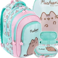Ilustracja St.Majewski Zestaw Szkolny Pusheen Mint 3el. Plecak BPL-58 663178 + Piórnik 663260 + Worek 663208