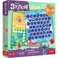 Ilustracja produktu Trefl Gra Chińczyk + Węże i Drabiny 2w1 Lilo & Stich