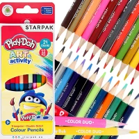 Ilustracja produktu Starpak Kredki Ołówkowe Trójkątne 24 kolory Dwustronne Play-Doh 453908