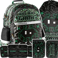 Ilustracja produktu Paso Zestaw Szkolny 3el. Arcade Game Plecak PP24MC-116 + Piórnik PP24MC-P001BW + Worek PP24MC-712