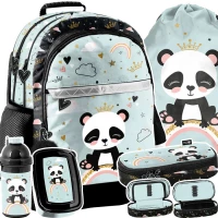 Ilustracja produktu Paso Zestaw Szkolny 5el. Panda Plecak PP24PN-116 + PiórnikPP24PN-013 + Worek PP24PN-712