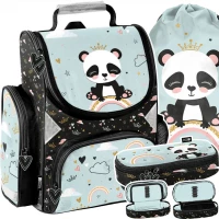 Ilustracja produktu Paso Zestaw Szkolny 3el. Panda Tornister PP24PN-525 + Piórnik PP24PN-013 + Worek PP24PN-712