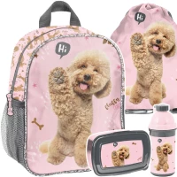 Ilustracja produktu Paso Zestaw Piesek 4el. Plecak PP24PU-303 + Worek PP24PU-712 + Bidon PP24PU-3021 + Śniadaniówka PP24PU-3022