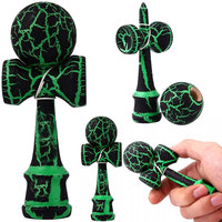 Ilustracja Kendama Japońska Gra Zręcznościowa czarno-zielona