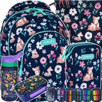 Ilustracja AstraBag Zestaw Szkolny 5el. Plecak AB330 Baby Deer 502024085 + Worek 507024045 + Piórnik 503024049