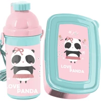 Ilustracja Paso Zestaw Śniadaniowy Panda Bidon PP22AD-3021 + Śniadaniówka PP22AD-3022