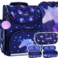 Ilustracja produktu Starpak Zestaw Szkolny 3el. Unicorn Galaxy Tornister 492603 + Piórnik 492604 + Worek 486107