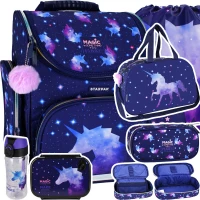 Ilustracja produktu Starpak Zestaw Szkolny 6el. Unicorn Galaxy Tornister 492603 + Piórnik 492604 + Worek 486107 + Torba 511394
