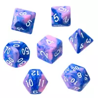 Ilustracja produktu Komplet kości REBEL RPG - Dwukolorowe - Niebiesko-różowe