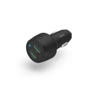 Ilustracja produktu Hama Ładowarka Samochodowa PD/QC 45W (2x USB-C) Czarna