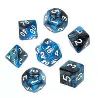 Ilustracja produktu Komplet kości REBEL RPG - Dwukolorowe - Czarno-niebieskie