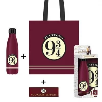 Ilustracja produktu Zestaw Harry Potter Peron 9 3/4: Torba na Zakupy + Butelka 500 ml + Magnes
