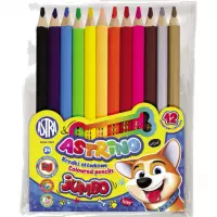 Ilustracja produktu Astra Kredki Ołówkowe Okrągłe Jumbo 12 Kolorów +Temperówka 312221001