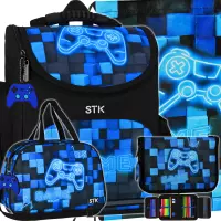 Ilustracja produktu Starpak Zestaw Szkolny 4el. Pad Blue Tornister 552619 + Worek 552612 + Piórnik 552621 + Torba 552615
