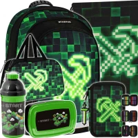 Ilustracja produktu Starpak Zestaw Szkolny 6el. Pixel Green Plecak 533137 + Worek 533139 + Piórnik 533142 + Torba 533140
