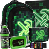 Ilustracja produktu Starpak Zestaw Szkolny 5el. Pixel Green Plecak 533137 + Worek 533139 + Piórnik 533390