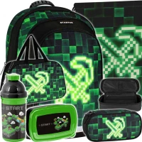 Ilustracja produktu Starpak Zestaw Szkolny 6el. Pixel Green Plecak 533137 + Worek 533139 + Piórnik 533141 + Torba 533140