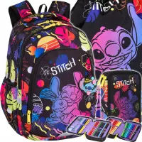 Ilustracja produktu CoolPack Prime Stitch Black Zestaw 3el Plecak F025886 + Piórnik F066886 + Worek F054886
