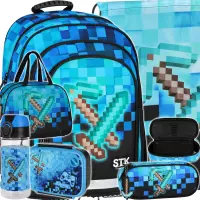 Ilustracja produktu Starpak Zestaw 6el. Pixel Blue Plecak 552609 + Worek 552613 + Piórnik 552636 + Torba 552616 + 558659 + 558652 558655