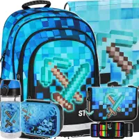 Ilustracja produktu Starpak Zestaw 5el. Pixel Blue Plecak 552609 + Worek 552613 + Piórnik 552623 + 558659 + 558652 558655