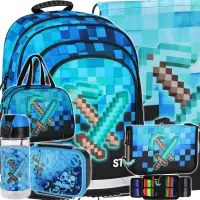 Ilustracja produktu Starpak Zestaw 6el. Pixel Blue Plecak 552609 + Worek 552613 + Piórnik 552623 + Torba 552616 + 558659 + 558652 558655