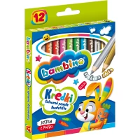 Ilustracja produktu Bambino Kredki Drewniane Jumbo 12 Kolorów 000294