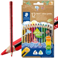 Ilustracja produktu Staedtler Noris Kredki Ołówkowe Trójkątne Jumbo 12 kolorów 091630