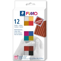 Ilustracja produktu Staedtler Fimo Effect Zestaw Masy Termoutwardzalnej Leather 12x25g 053331