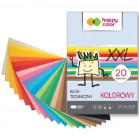 Ilustracja produktu Happy Color Blok Techniczny Kolorowy A4 20 Kartek 170g 107009