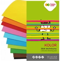 Ilustracja produktu Happy Color Blok Techniczny Kolorowy A4 10 Kartek 170g 106439