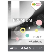 Ilustracja Happy Color Blok Techniczny Premium Biały A4 10 Kartek 250g 106514