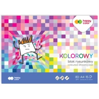 Ilustracja produktu Happy Color Blok Rysunkowy Kolorowy A4 15 Kartek 80g 106620