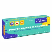 Ilustracja produktu Starpak Farby Plakatowe School 2 12 Kolorów 20ml. 533629