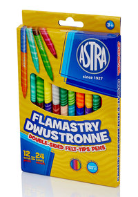 Ilustracja produktu Astra Flamastry Dwustronne 12 Sztuk 24 Kolory 314118001